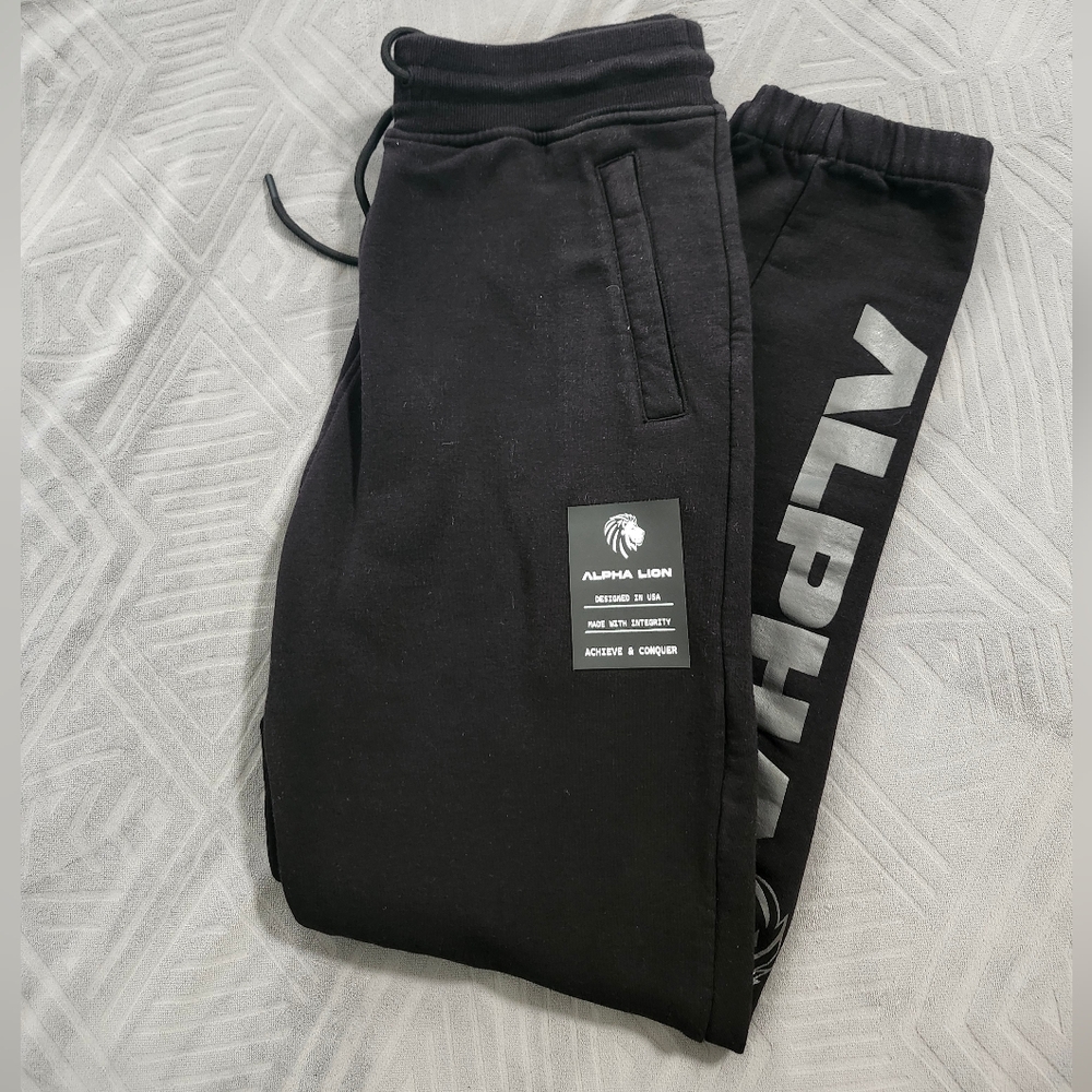 Brand New Alpha Lion Black Joggers
